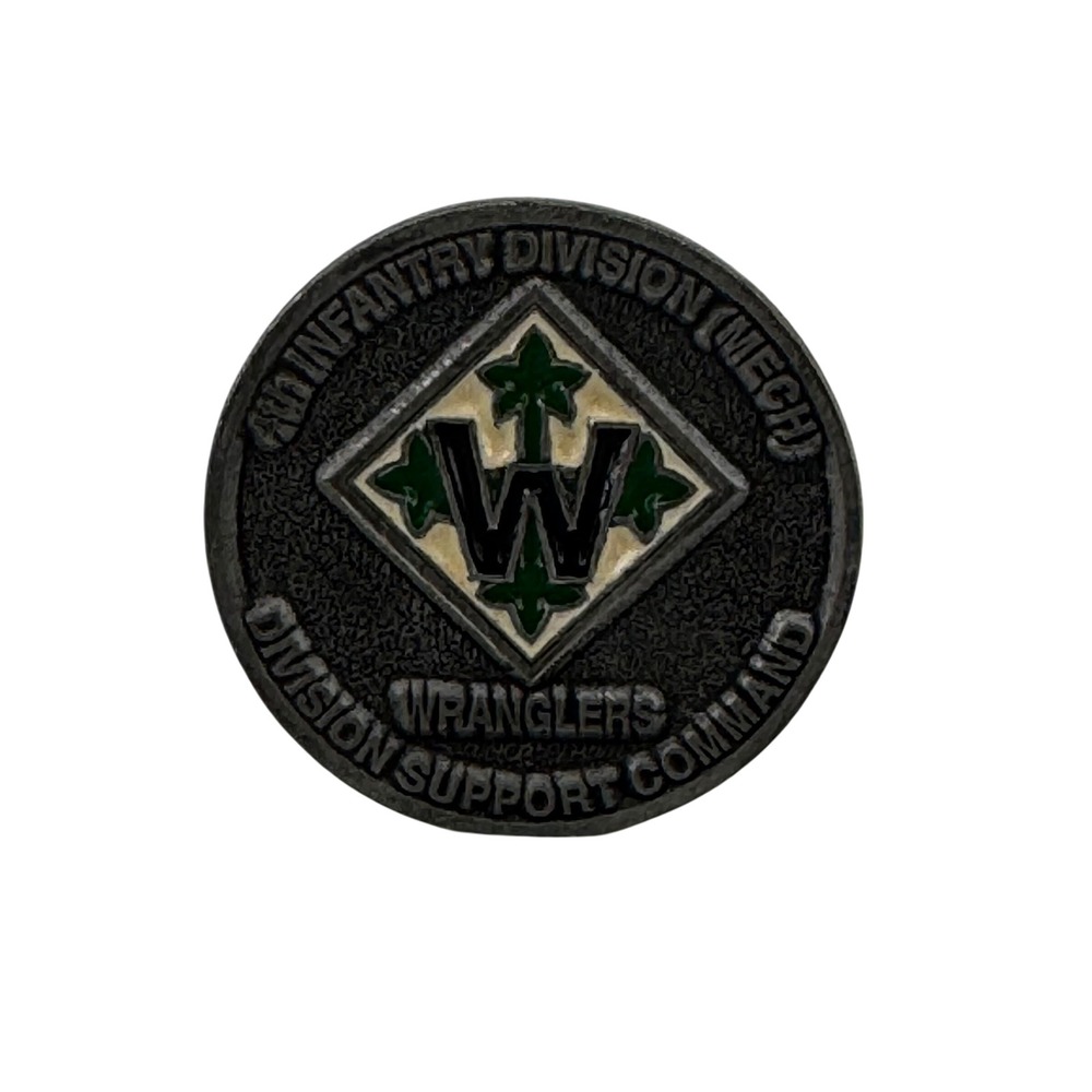4th Infantry Division (Mech) Wranglers Support Command Challenge Coin